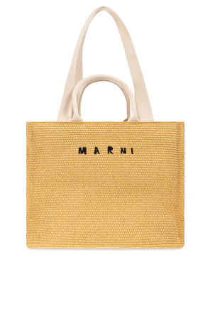 ハンドバッグ MARNI Woman Handbag Natural SHMP0077U0P3860 Z0R42 MARNI Small tote bag in raffia effect fabric Woman